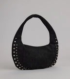 Studded And Stunning Suede Shoulder Bag