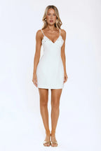 Her Pure Glow Tweed Mini Dress White