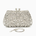 Vioraia Ayanne Crystal Covered Clutch Bag - Silver