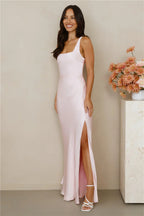 The Evelina Satin Maxi Dress Pink