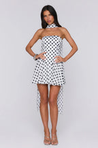 Twirl In Dots Polka Dot Mini Dress White