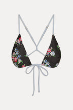 June Satin Skimpy Bikini Top - Bouquet