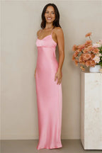 The Samara Satin Maxi Dress Candy