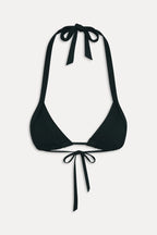 Taite Ribbed Triangle Bikini Top - Black