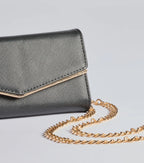 Classically Chic Faux Leather Envelope Wristlet