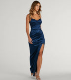 Amelia Formal Satin Embroidered Dress