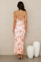 Sunkissed Simplicity Mesh Maxi Dress Orange