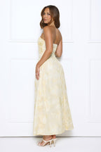Gorgeous Temptation Strapless Maxi Dress Yellow