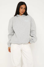 Offstage Printed Oversized Hoodie Dark Grey Marle