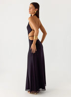 Astraeus Beaded Sequin Maxi Dress - Black