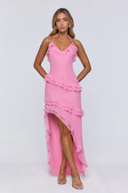 Blossom Secret Halter Maxi Dress Pink