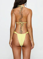 A Good Time Triangle Bikini Top Yellow