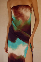 VEGA STRAPLESS MAXI DRESS - VEGA CHOCOLATE
