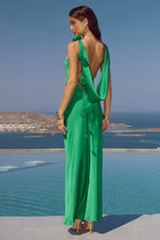 ZURINA LOW BACK MAXI DRESS - EMERALD