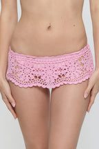 Shelly Crochet Shine Swim Skirt - Blush