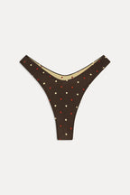 Full Moon Reversible Satin Bikini Bottom - Honey Bug