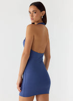 Ask You Twice Mini Dress - Washed Navy
