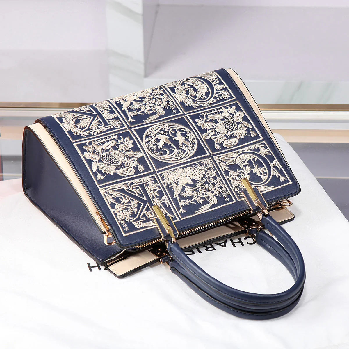 Vioraia Havilah Embroidery Medium Tote Bag