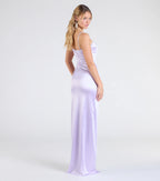 Mayra Formal Satin Slit Long Dress