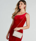 Magical Glow Glitter Mesh Foldover Clutch