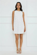Seashell Chic Embroidered Mini Dress White