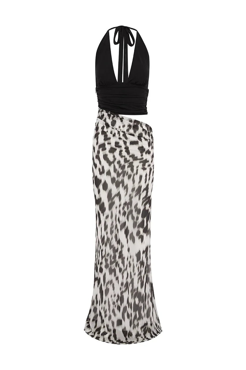 ALEXIS HALTER CUT OUT MAXI DRESS - GIANA WHITE