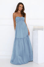 Unforgettable Style Strapless Maxi Dress Blue