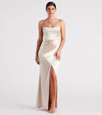 Stacie Satin Corset Wrap Formal Dress
