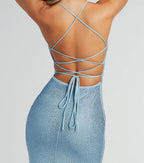 Blair Lace-Up A-Line Rhinestone Formal Dress