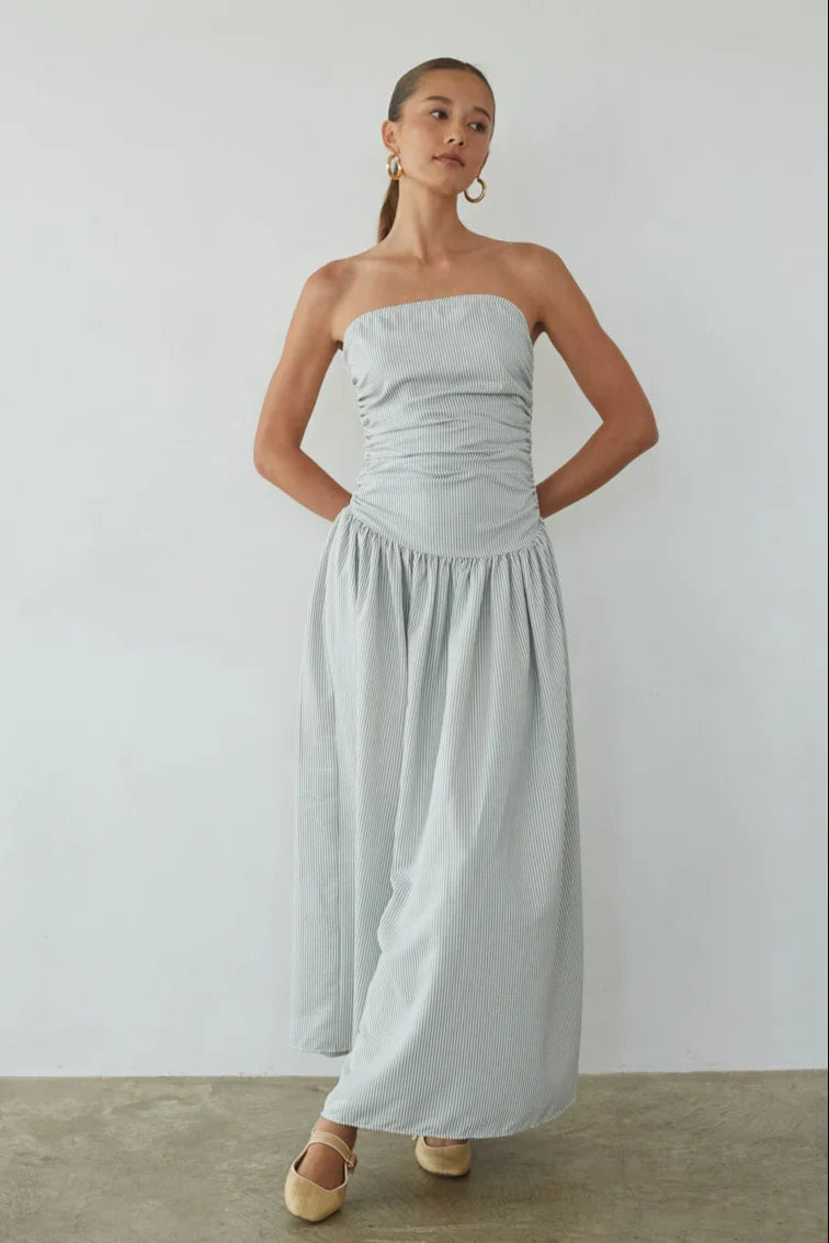 Elara Striped Maxi Dress