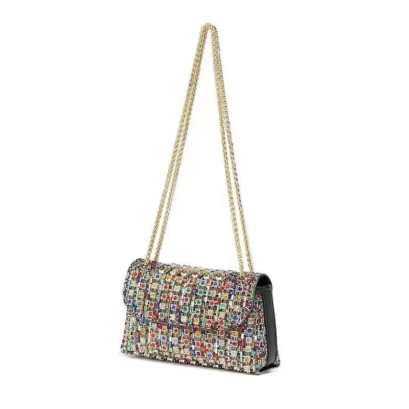 Vioraia Kristi Diamond Chain Crossbody Bag
