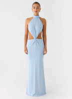 Warning Signs Maxi Dress - Blue