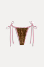 Tia Reversible Satin Bikini Bottom - Vintage Cheetah