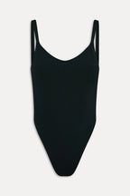 Tasha Ribbed One Piece Swimsuit - Black