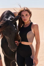 Color-Block Racerback Sports Bra