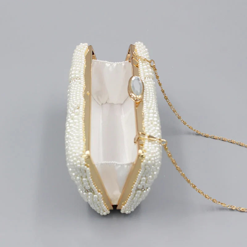Vioraia Violeta Pearl Clutch Bag