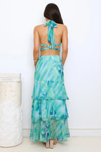 Starlight Stroll Halter Maxi Dress Green