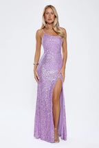 A New Glow Sequin Maxi Dress Lilac