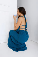 Trixie Halter Maxi Dress Teal