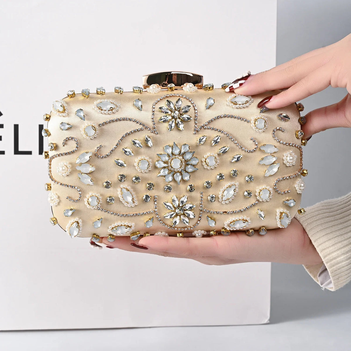 Vioraia Braelyn Bead Embroidered Clutch Bag