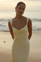 Margot Cowl Neck Satin Maxi Dress