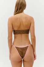 Luna Satin Bikini Bottom - Vintage Cheetah