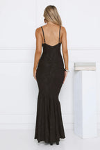 Sunset Gleam Maxi Dress Black