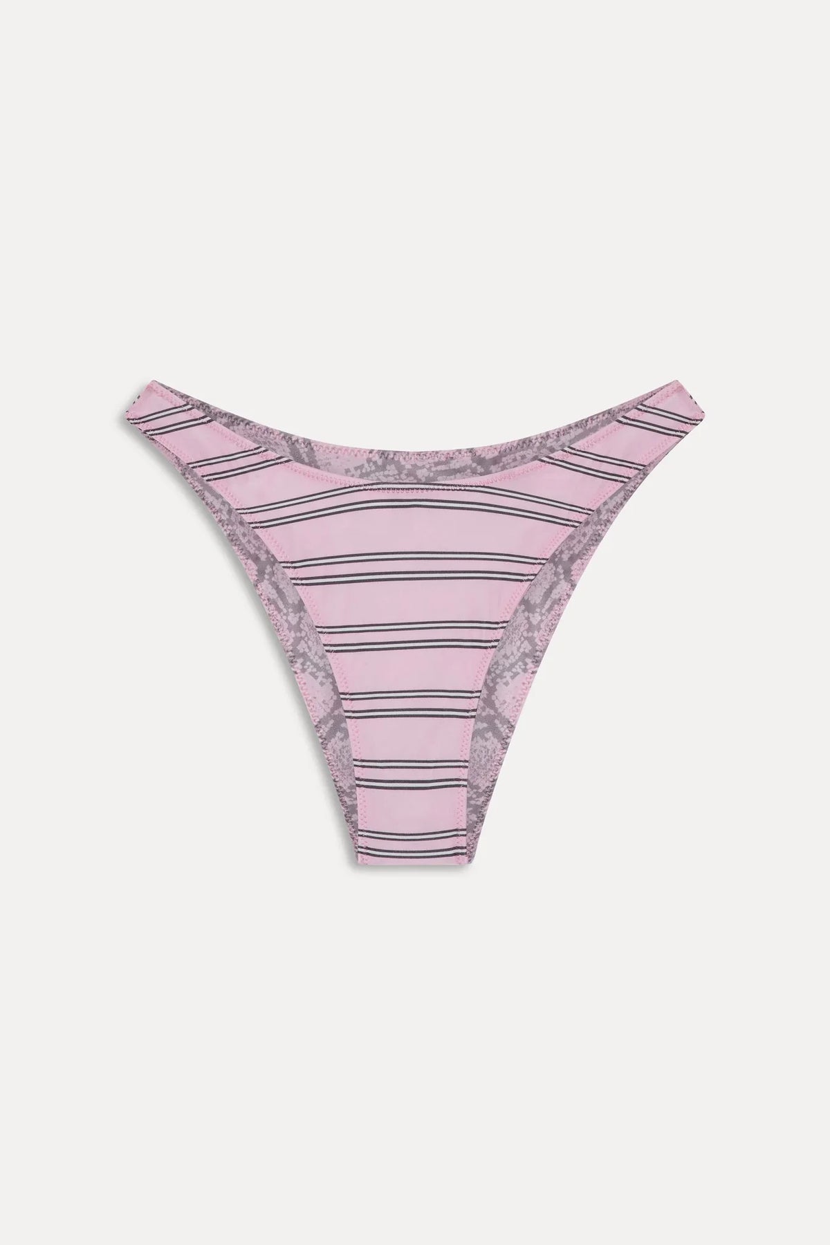 Dove Reversible Satin Bikini Bottom - Pink Stripe