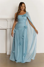 Silver Breeze One Shoulder Maxi Dress Mint