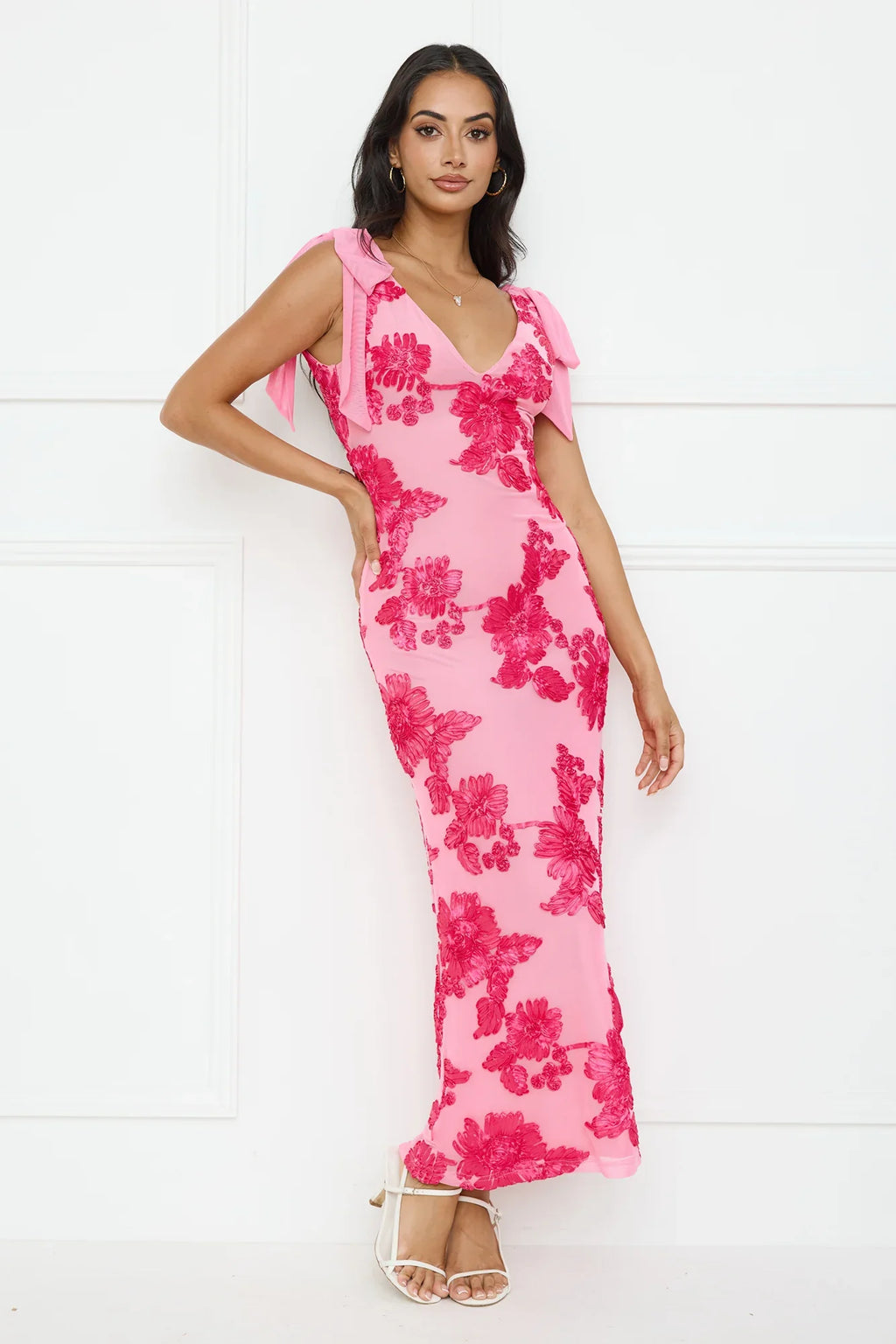 Ambrosia Mesh Maxi Dress Pink