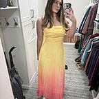 Sunset Magic Strapless Pleated Maxi Dress Yellow