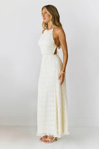 Sultry Samba Halter Maxi Dress Cream