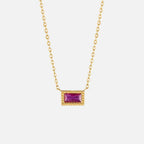 Vioraia Baguette Birthstone Necklace