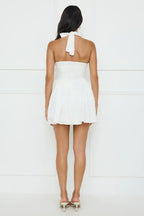 Pretty Glam Halter Mini Dress White